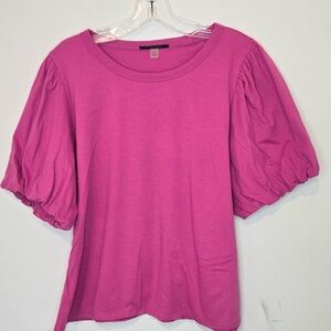 Tahari Fuchsia Short Sleeve Top